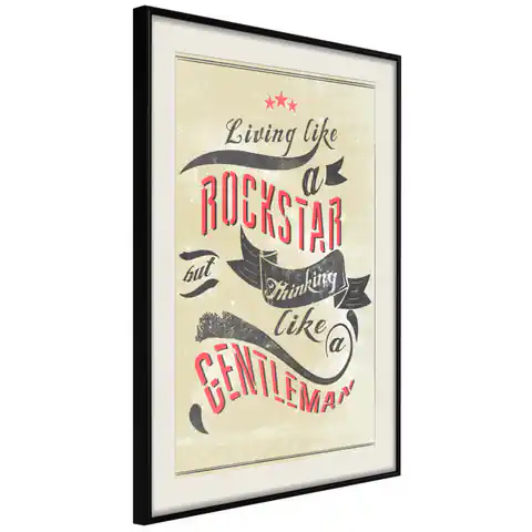 ⁨Plakat - Rockstar [Poster] (rozmiar 30x45, wykończenie Rama czarna z passe-partout)⁩ w sklepie Wasserman.eu