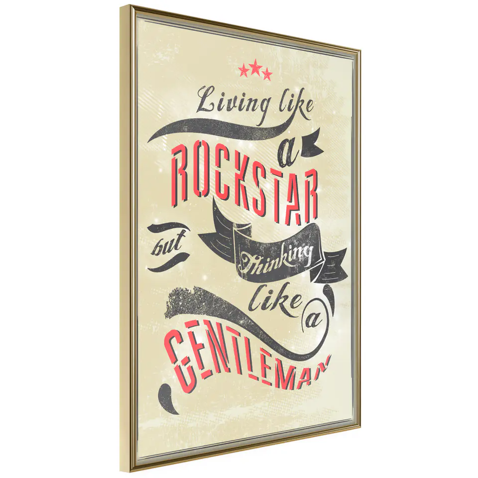⁨Poster - Life and Thinking (size 20x30, finish Gold frame)⁩ at Wasserman.eu