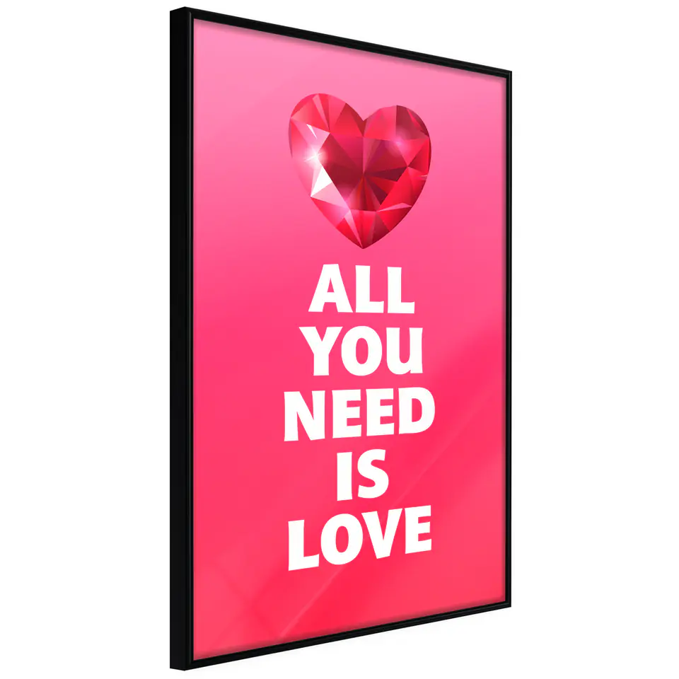 ⁨Poster - Ruby heart (size 20x30, finish Frame black)⁩ at Wasserman.eu