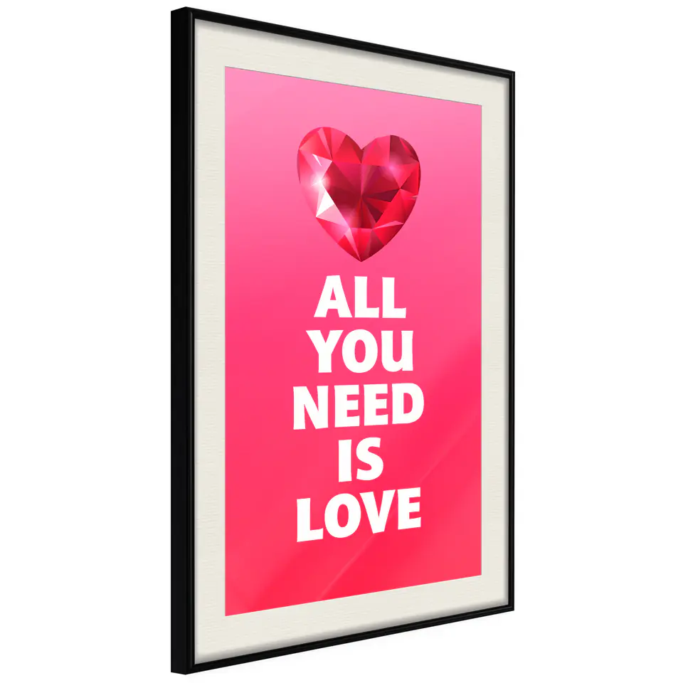 ⁨Poster - Ruby heart (size 20x30, finish Black frame with passe-partout)⁩ at Wasserman.eu