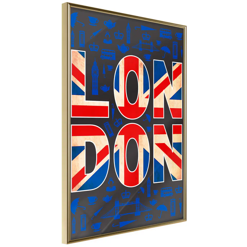 ⁨Poster - London (size 30x45, finish Gold frame)⁩ at Wasserman.eu
