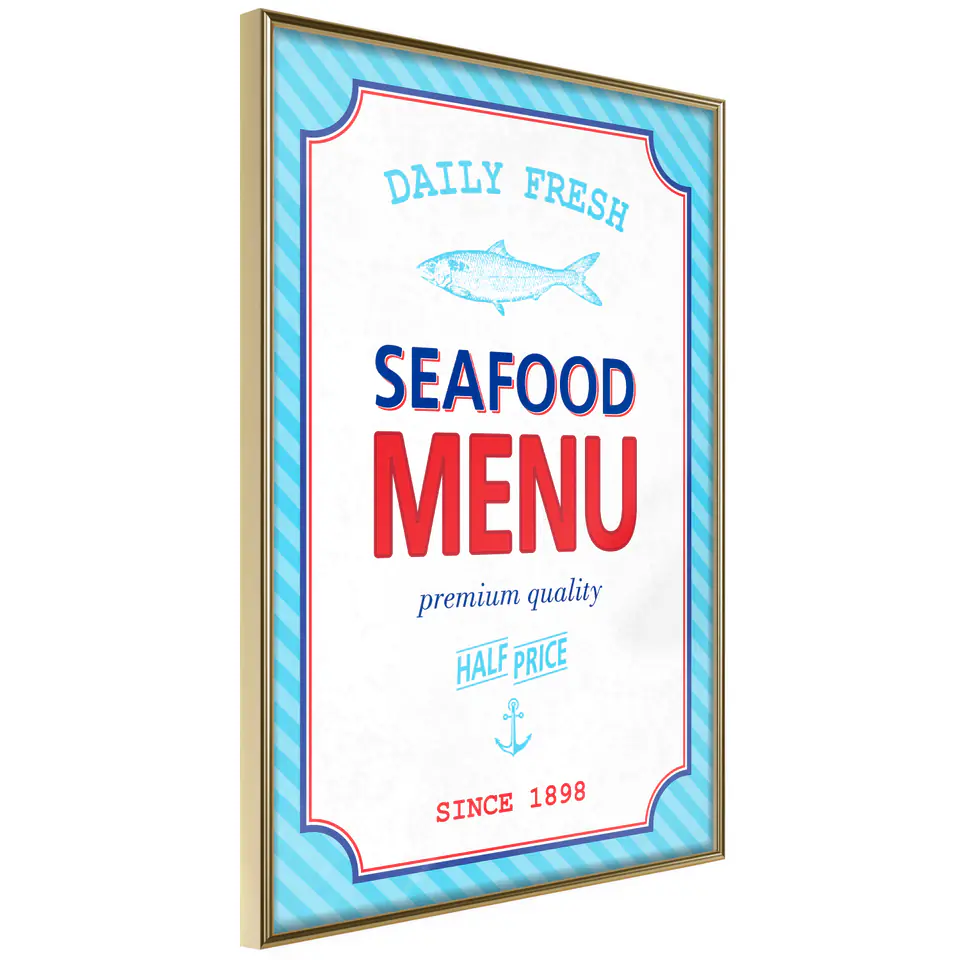 ⁨Poster - Fresh every day (size 20x30, finish Gold frame)⁩ at Wasserman.eu