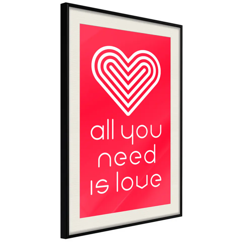 ⁨Poster - Love everywhere (size 20x30, finish Black frame with passe-partout)⁩ at Wasserman.eu
