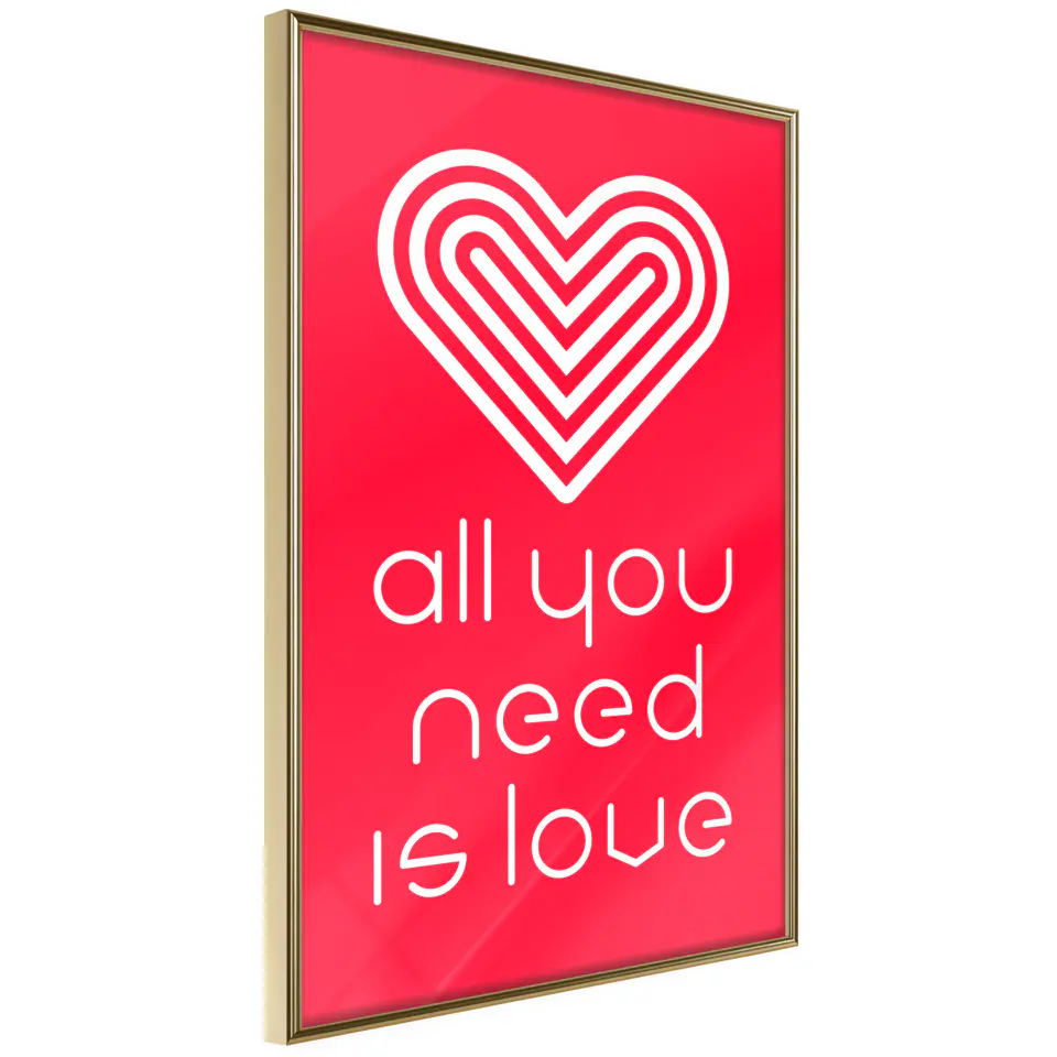 ⁨Poster - Love Everywhere (size 20x30, finish Gold frame)⁩ at Wasserman.eu