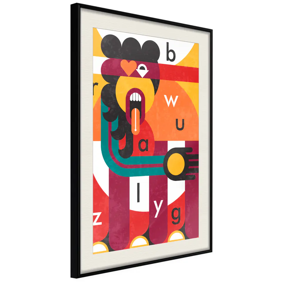 ⁨Poster - Colorful thoughts (size 30x45, finish Black frame with passe-partout)⁩ at Wasserman.eu