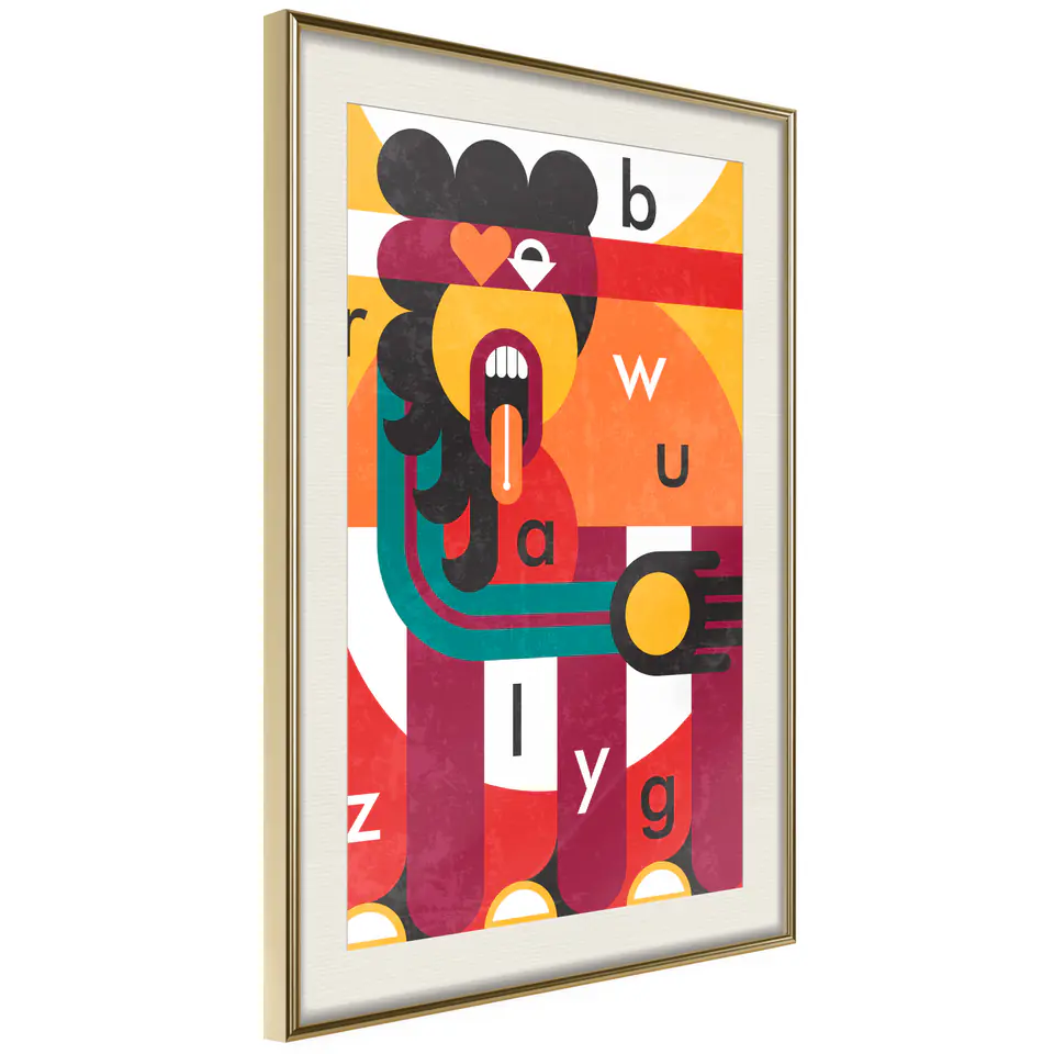 ⁨Poster - Colorful thoughts (size 40x60, finish Gold frame with passe-partout)⁩ at Wasserman.eu