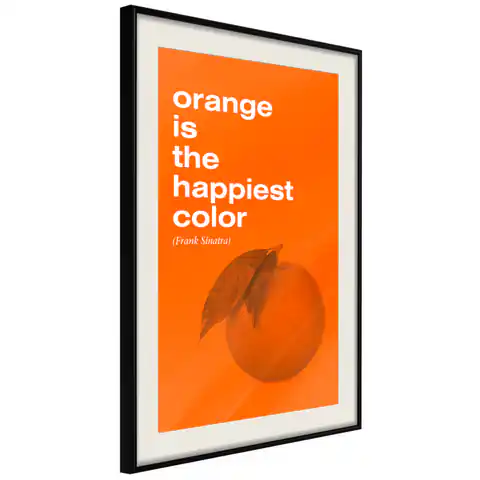 ⁨Poster - Orange color (size 20x30, finish Black frame with passe-partout)⁩ at Wasserman.eu