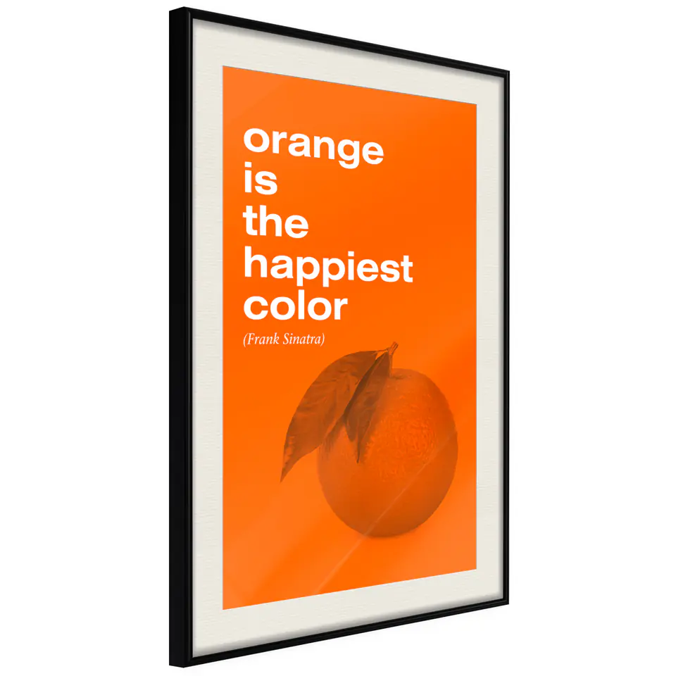 ⁨Poster - Orange color (size 20x30, finish Black frame with passe-partout)⁩ at Wasserman.eu