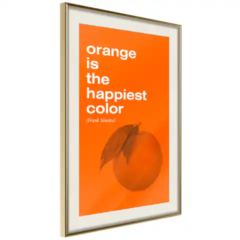⁨Poster - Orange color (size 30x45, finish Gold frame with passe-partout)⁩ at Wasserman.eu