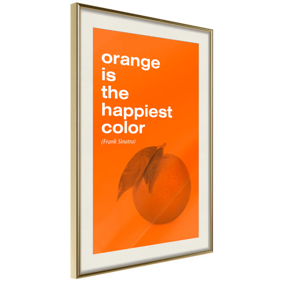 ⁨Plakat - The Happiest Colour [Poster] (rozmiar 40x60, wykończenie Rama złota z passe-partout)⁩ w sklepie Wasserman.eu