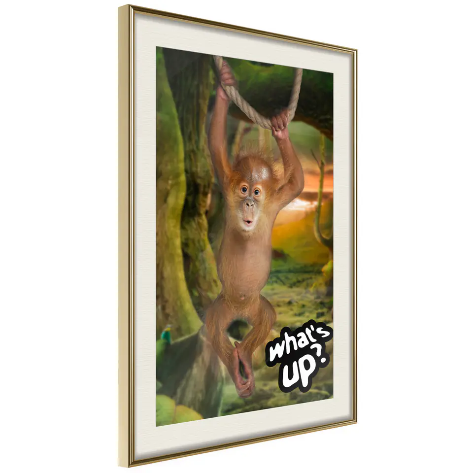 ⁨Poster - Life in the Jungle (size 20x30, finish Gold frame with passe-partout)⁩ at Wasserman.eu