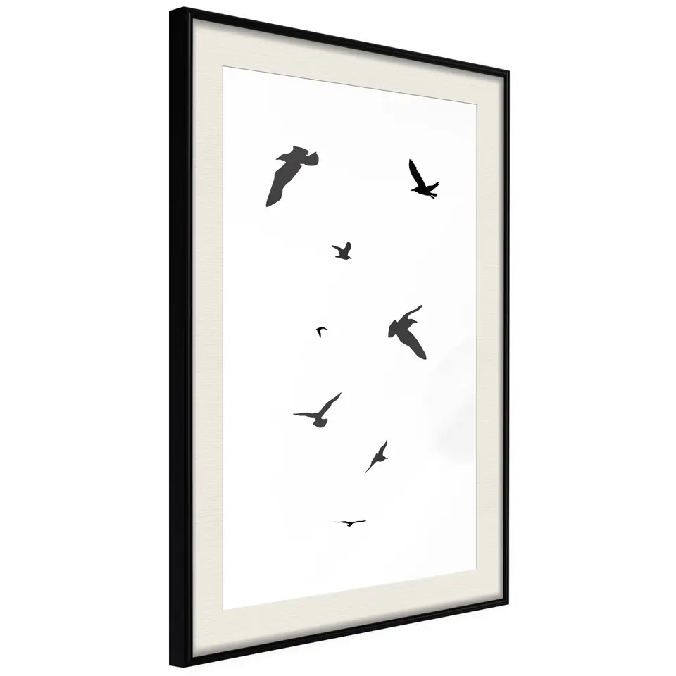 ⁨Poster - Birds (size 20x30, finish Black frame with passe-partout)⁩ at Wasserman.eu