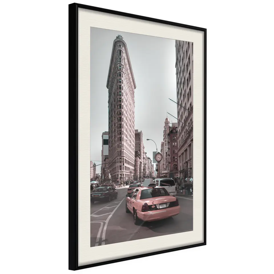 ⁨Poster - Flatiron Building (size 20x30, finish Black frame with passe-partout)⁩ at Wasserman.eu