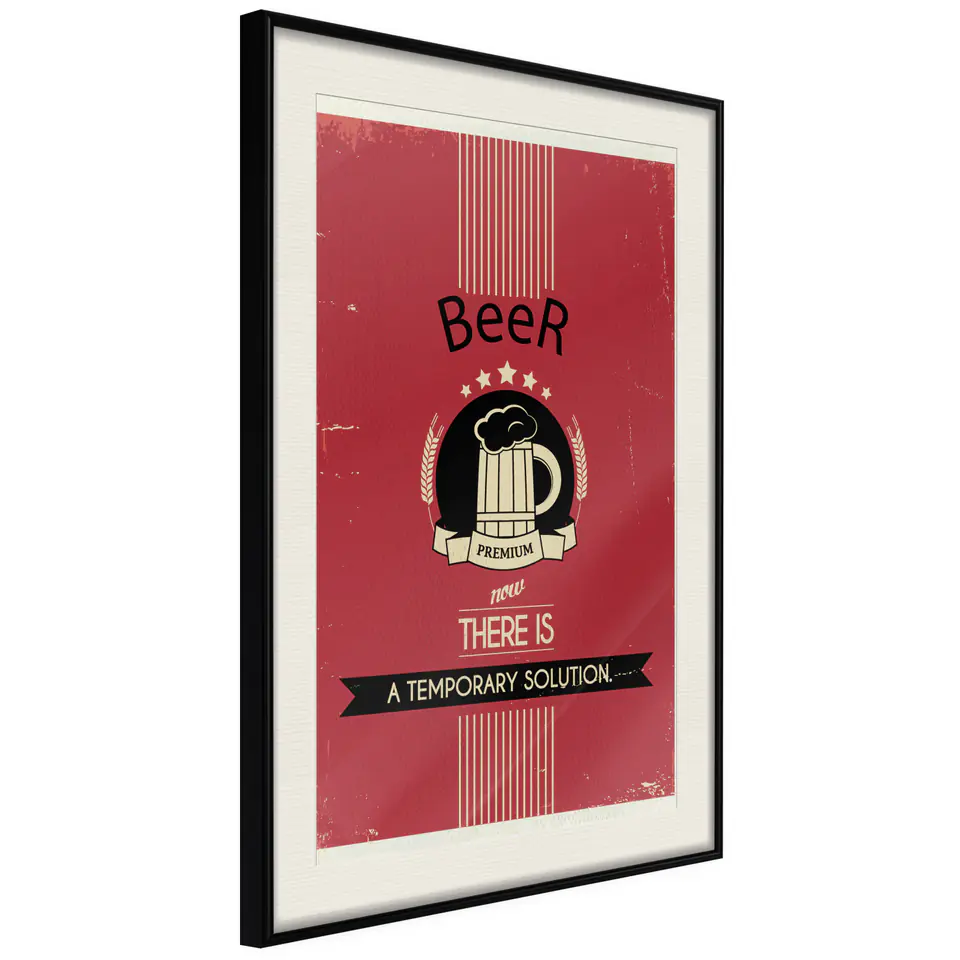 ⁨Plakat - Premium Beer [Poster] (rozmiar 20x30, wykończenie Rama czarna z passe-partout)⁩ w sklepie Wasserman.eu