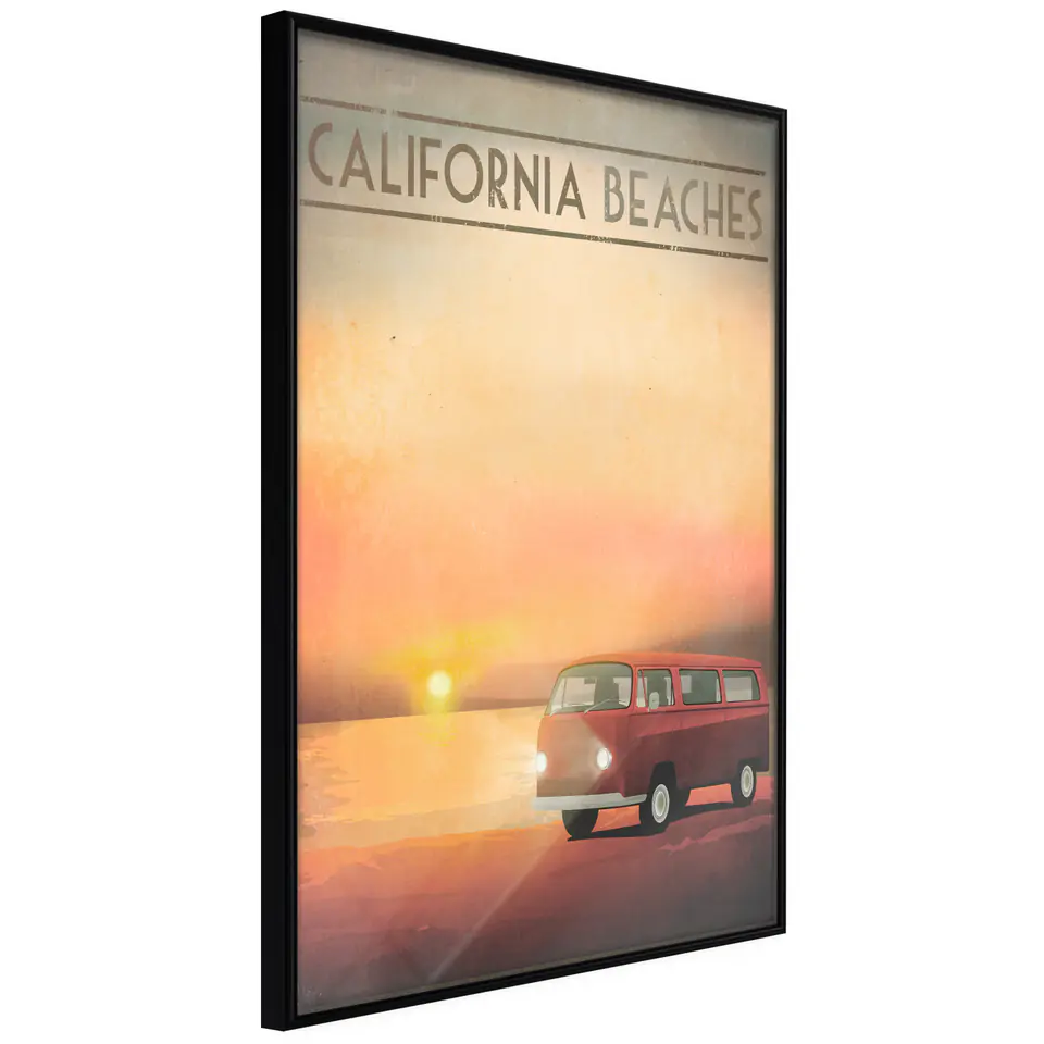 ⁨Plakat - California Beaches [Poster] (rozmiar 20x30, wykończenie Rama czarna)⁩ w sklepie Wasserman.eu