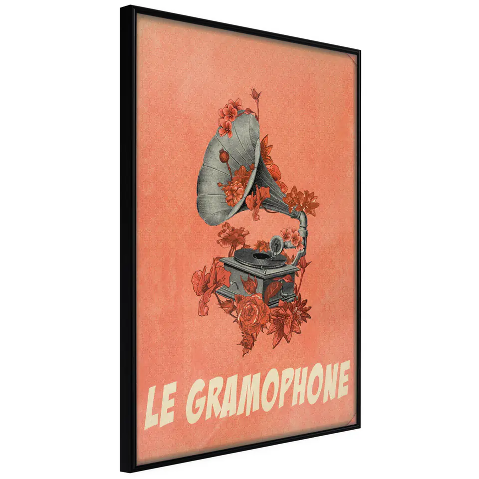 ⁨Poster - Retro music (size 20x30, finish Frame black)⁩ at Wasserman.eu