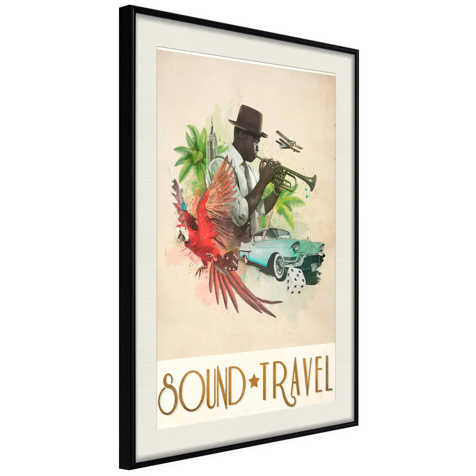 ⁨Poster - Exotic journey (size 20x30, finish Black frame with passe-partout)⁩ at Wasserman.eu