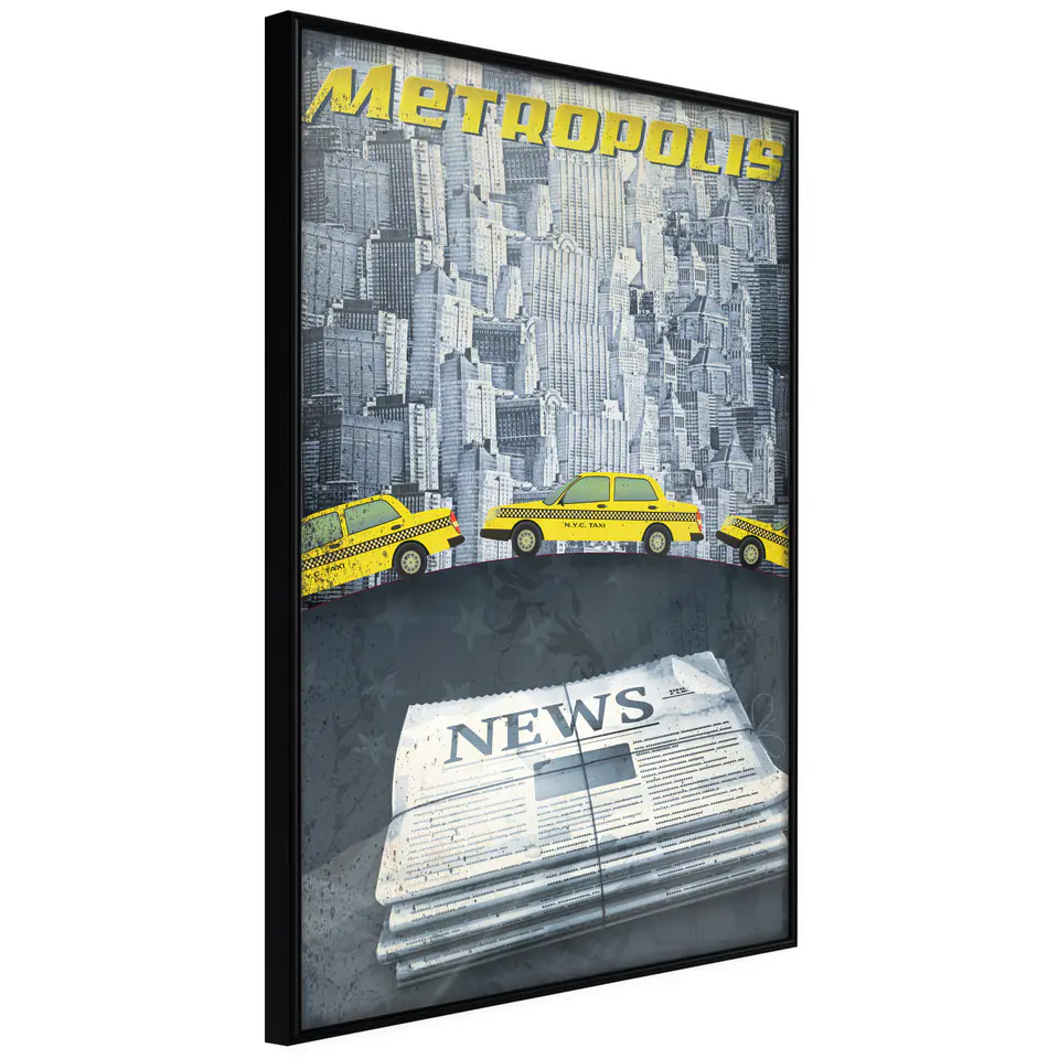 ⁨Poster - Metropolis News (size 20x30, finish Frame black)⁩ at Wasserman.eu