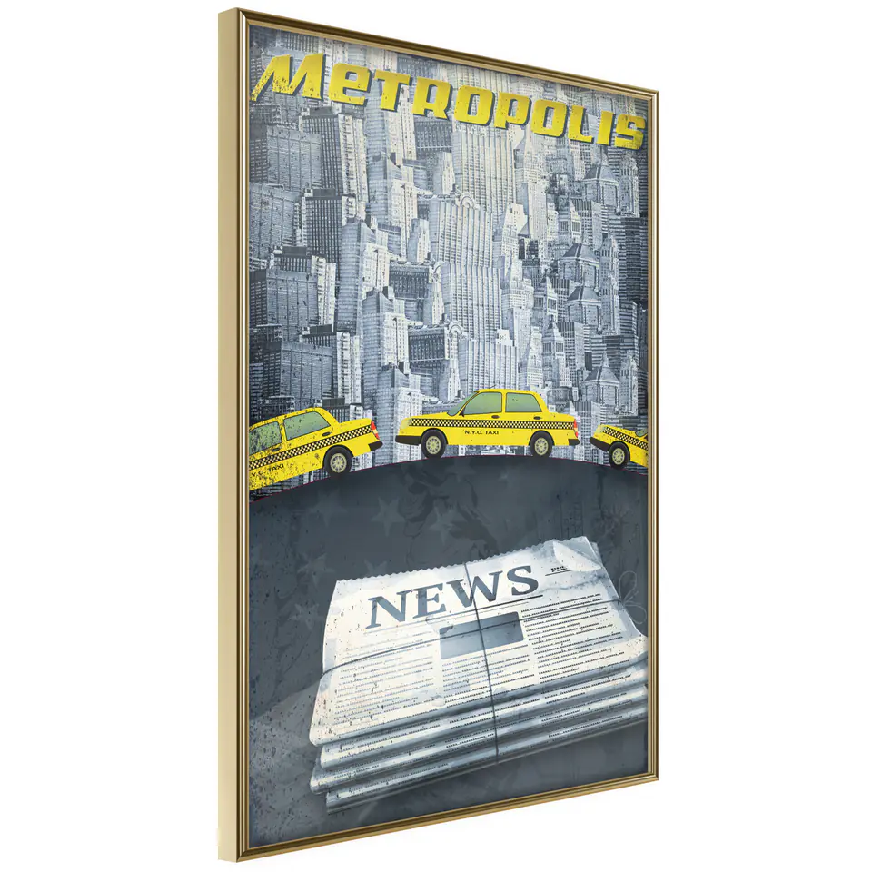⁨Plakat - Metropolis [Poster] (rozmiar 40x60, wykończenie Rama złota)⁩ w sklepie Wasserman.eu