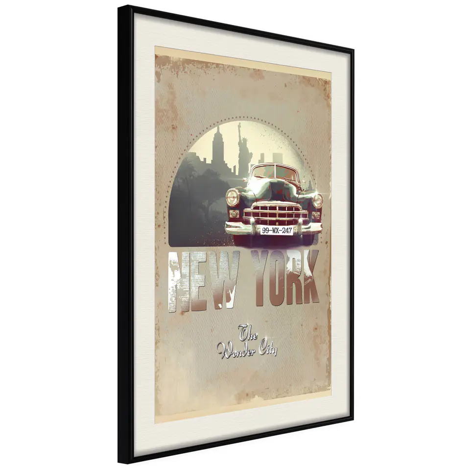 ⁨Poster - Big Apple (size 30x45, finish Black frame with passe-partout)⁩ at Wasserman.eu