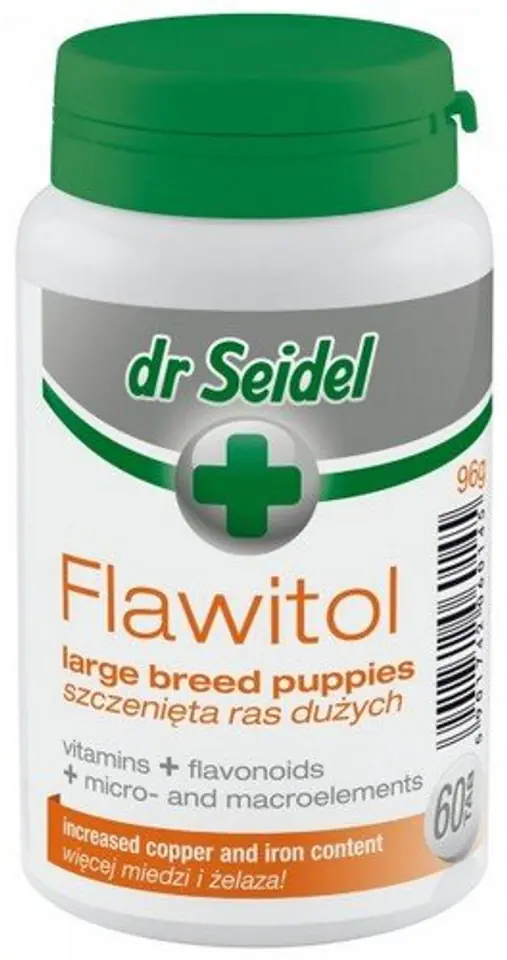 ⁨DERMAPHARM Dr Seidel Flawitol for large breed puppies - 60 tablets⁩ at Wasserman.eu