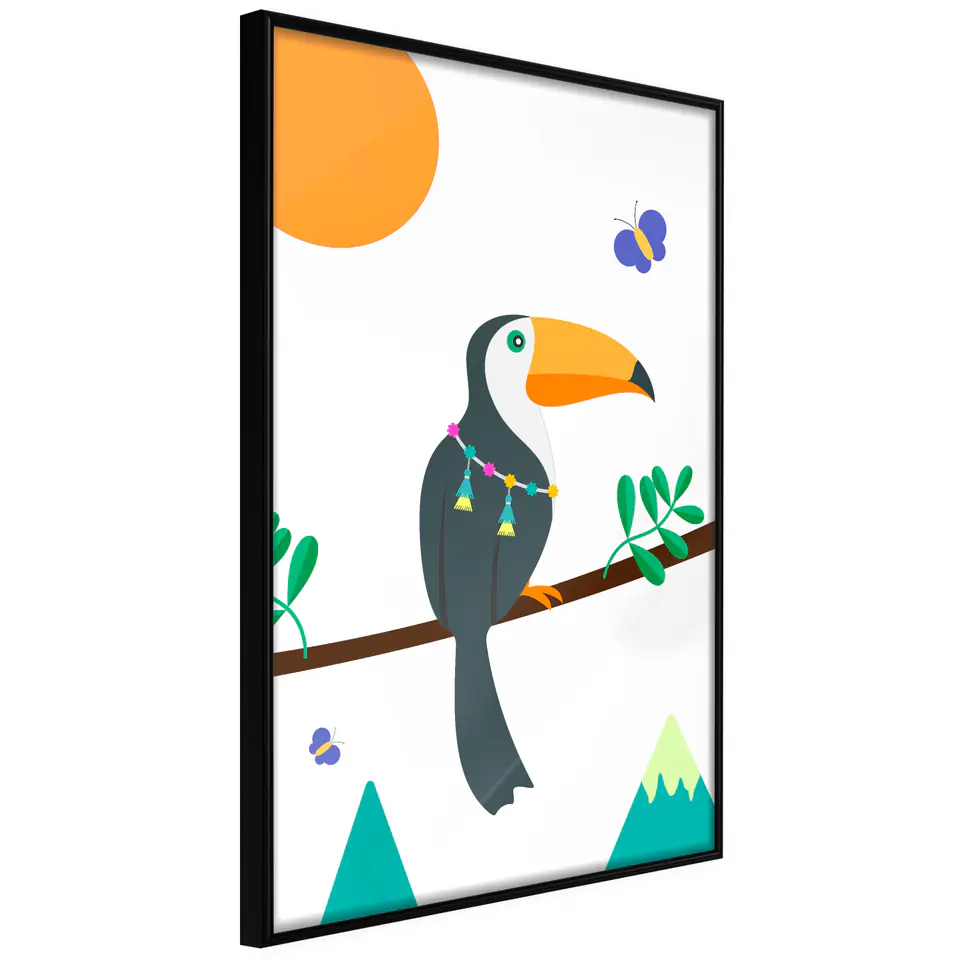 ⁨Poster - Fairytale toucan (size 20x30, finish Frame black)⁩ at Wasserman.eu