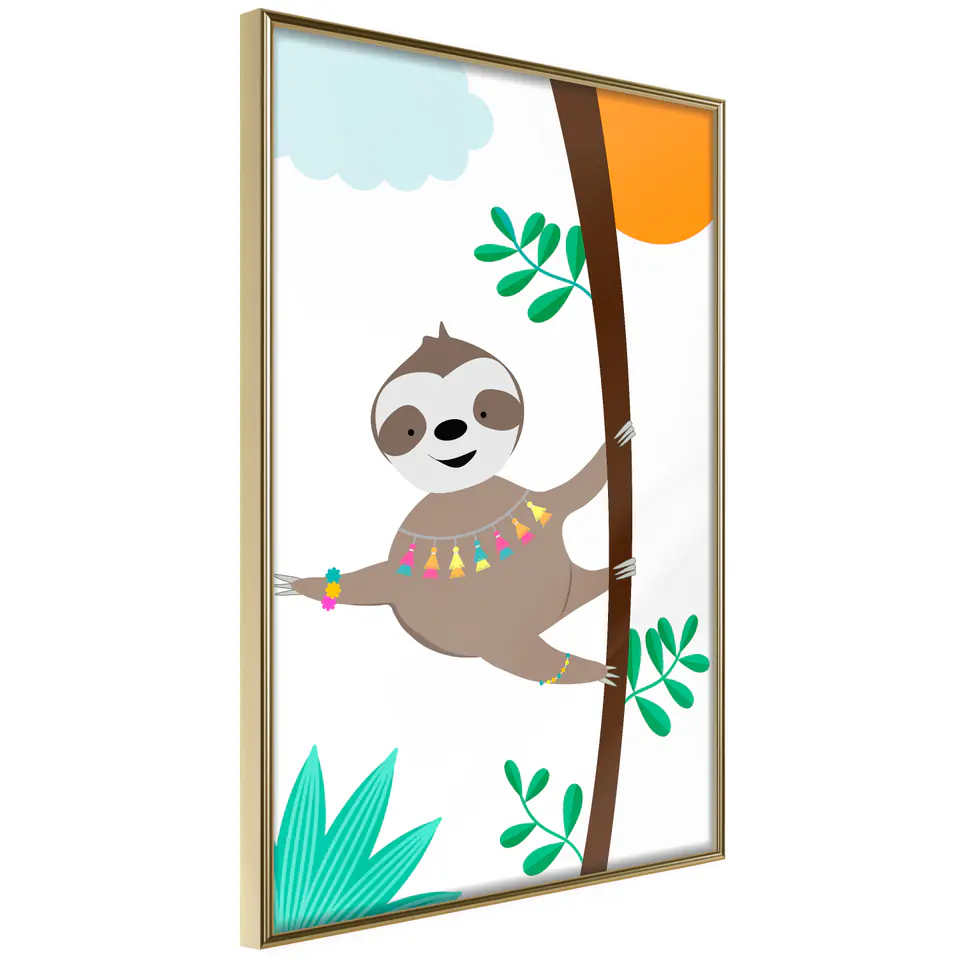 ⁨Poster - Lazy Life (size 20x30, finish Gold frame)⁩ at Wasserman.eu