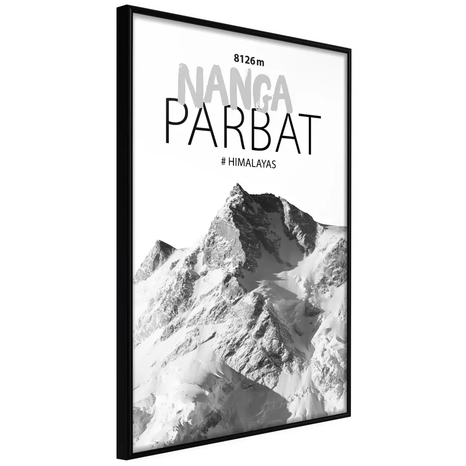 ⁨Poster - Peaks of the world: Nanga Parbat (size 20x30, finish Frame black)⁩ at Wasserman.eu
