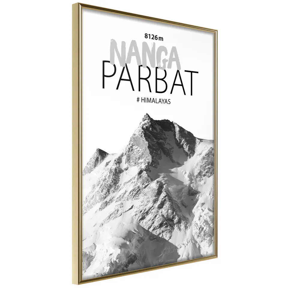 ⁨Plakat - Nanga Parbat [Poster] (rozmiar 20x30, wykończenie Rama złota)⁩ w sklepie Wasserman.eu