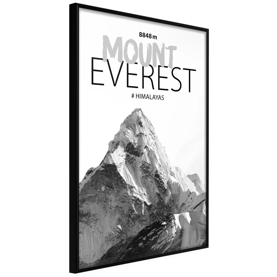 ⁨Poster - Peaks of the world: Mount Everest (size 20x30, finish Frame black)⁩ at Wasserman.eu