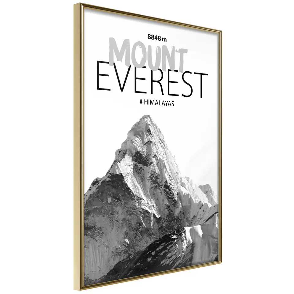 ⁨Poster - Peaks of the world: Mount Everest (size 20x30, finish Gold frame)⁩ at Wasserman.eu