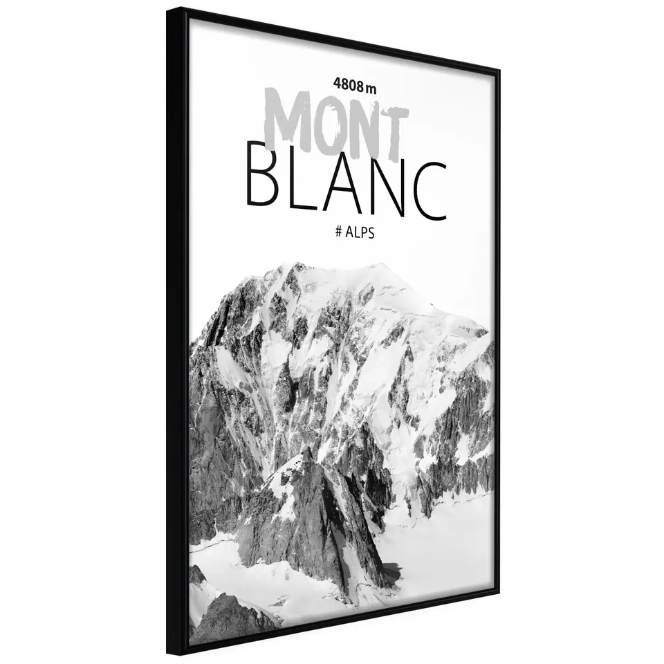 ⁨Poster - Peaks of the world: Mont Blanc (size 20x30, finish Frame black)⁩ at Wasserman.eu