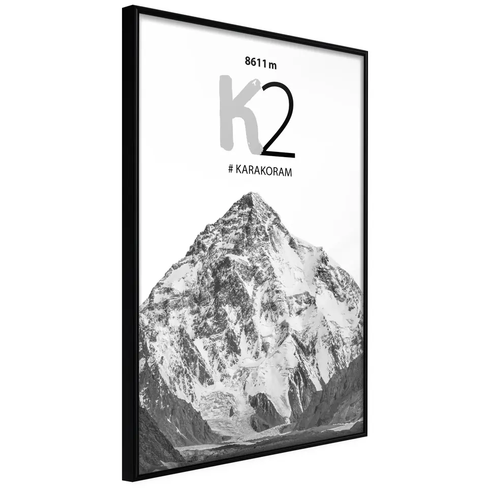 ⁨Poster - Peaks of the world: K2 (size 20x30, finish Frame black)⁩ at Wasserman.eu