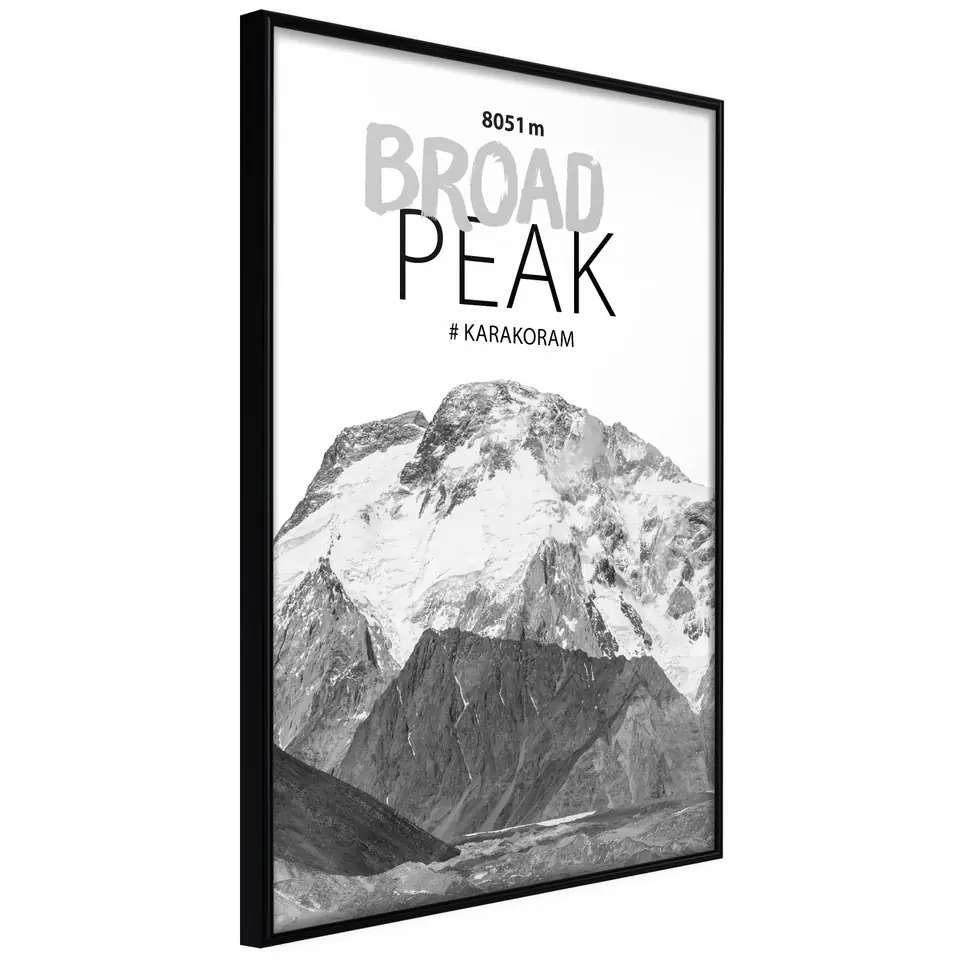 ⁨Poster - Peaks of the World: Broad Peak (size 30x45, finish Frame black)⁩ at Wasserman.eu