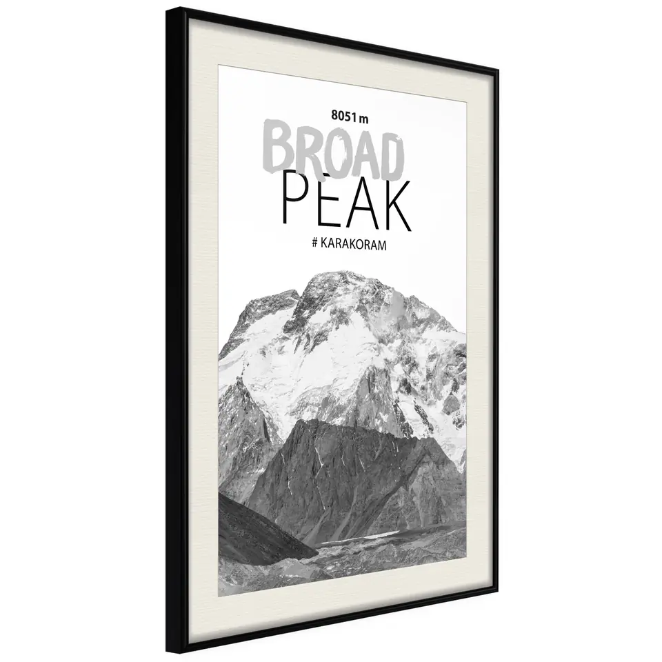 ⁨Plakat - Broad Peak [Poster] (rozmiar 20x30, wykończenie Rama czarna z passe-partout)⁩ w sklepie Wasserman.eu