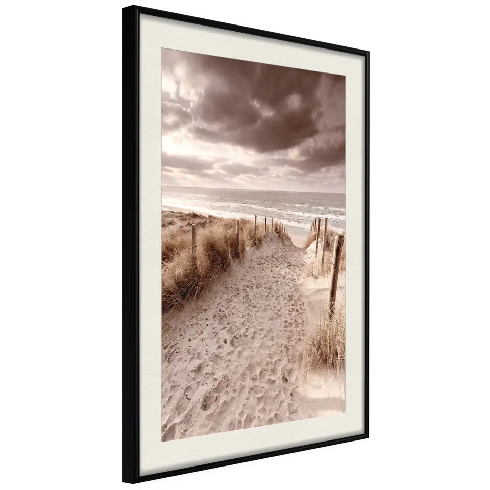 ⁨Poster - Sandy road (size 20x30, finish Black frame with passe-partout)⁩ at Wasserman.eu