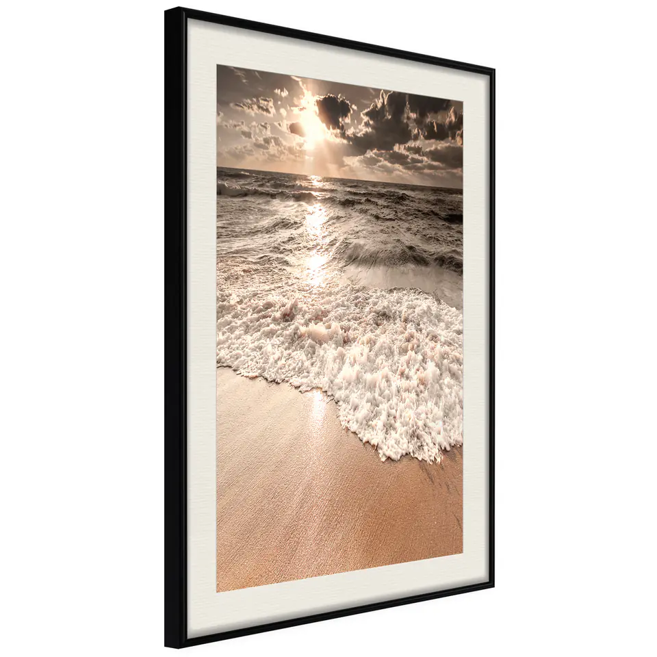 ⁨Plakat - Przestrzeń fal [Poster] (rozmiar 30x45, wykończenie Rama czarna z passe-partout)⁩ w sklepie Wasserman.eu