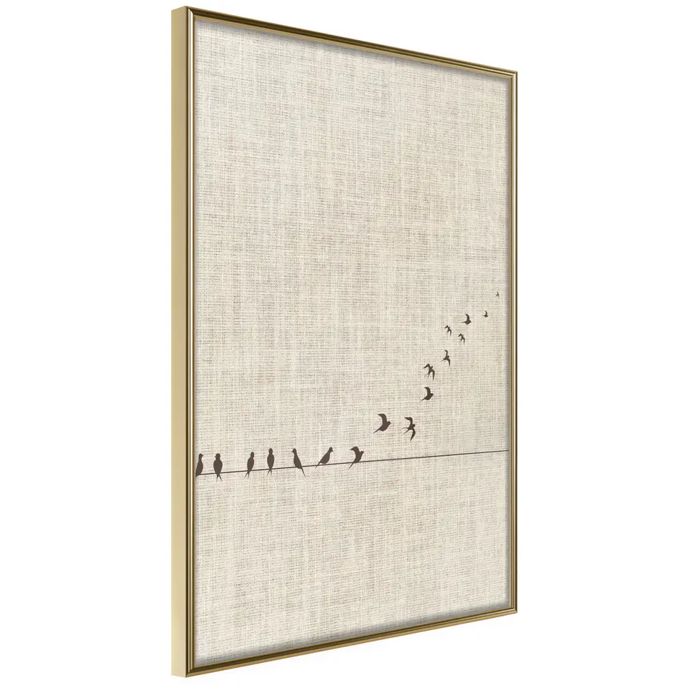 ⁨Poster - Learning to fly (size 20x30, finish Gold frame)⁩ at Wasserman.eu