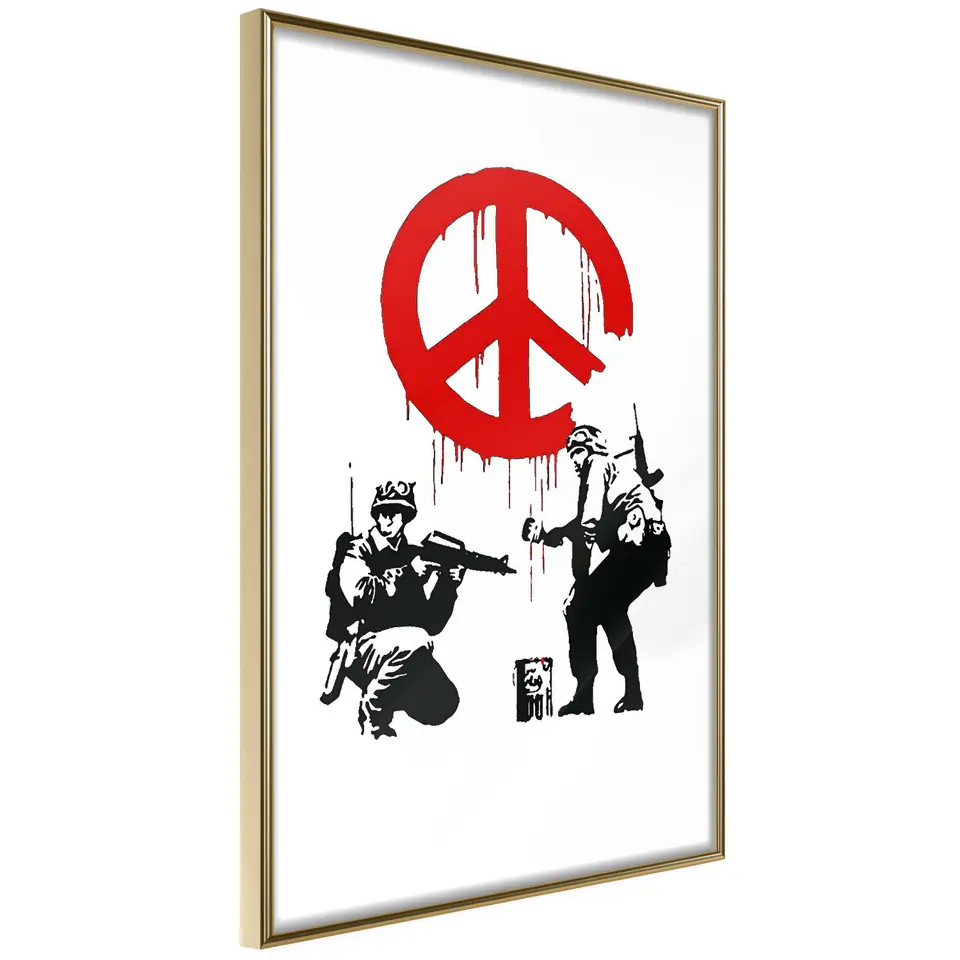 ⁨Poster - Banksy: CND Soldiers I (size 30x45, finish Gold frame)⁩ at Wasserman.eu