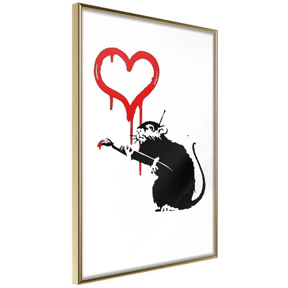 ⁨Plakat - Love Rat [Poster] (rozmiar 40x60, wykończenie Rama złota)⁩ w sklepie Wasserman.eu