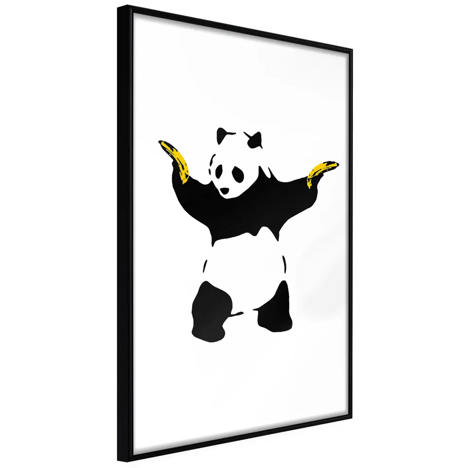 ⁨Poster - Banksy: Panda With Guns (size 20x30, finish Frame black)⁩ at Wasserman.eu
