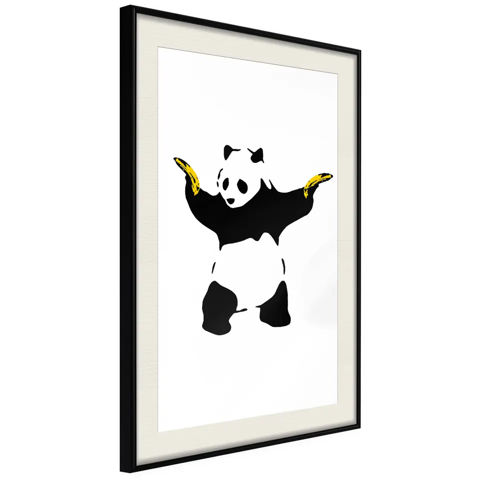 ⁨Plakat - Panda with Guns [Poster] (rozmiar 40x60, wykończenie Rama czarna z passe-partout)⁩ w sklepie Wasserman.eu