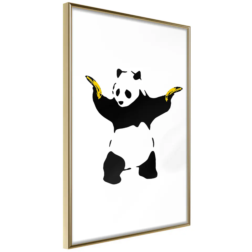 ⁨Poster - Banksy: Panda With Guns (size 20x30, finish Gold frame)⁩ at Wasserman.eu
