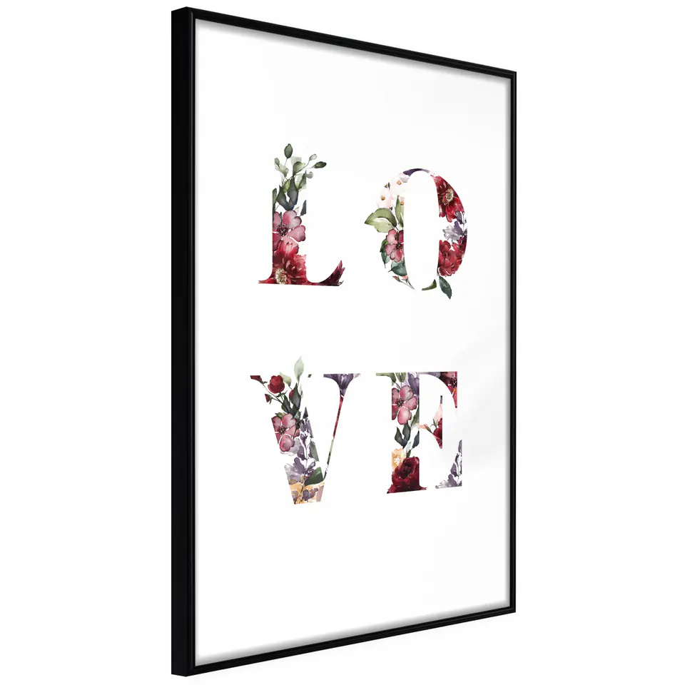 ⁨Poster - Floral Love (size 20x30, finish Frame black)⁩ at Wasserman.eu