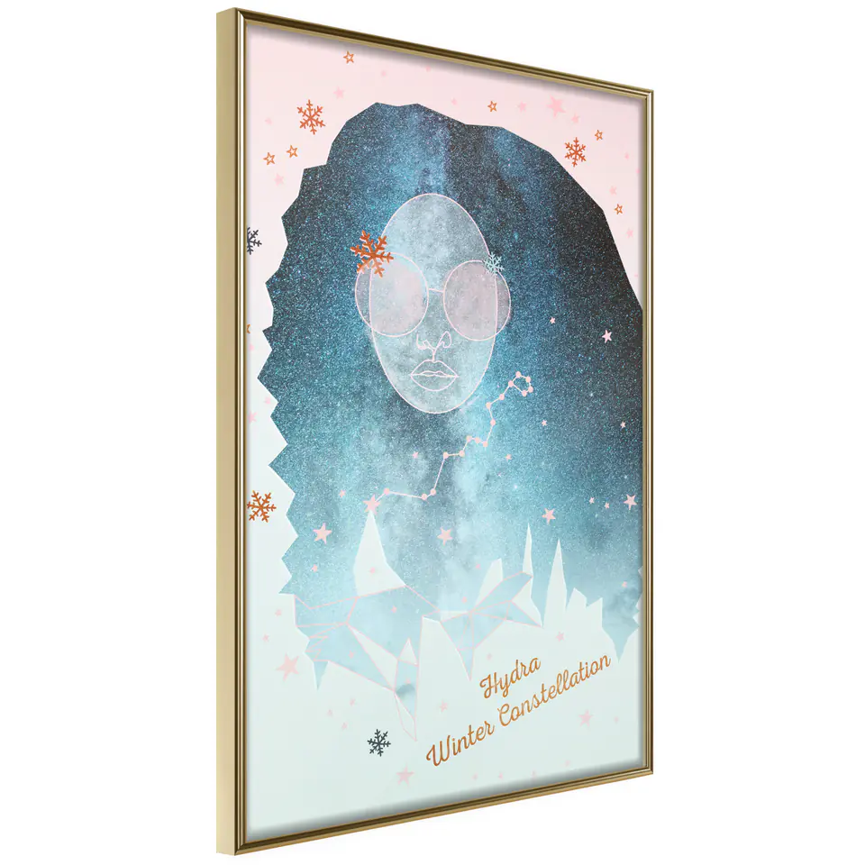 ⁨Plakat - Hydra Winter Constellation [Poster] (rozmiar 40x60, wykończenie Rama złota)⁩ w sklepie Wasserman.eu