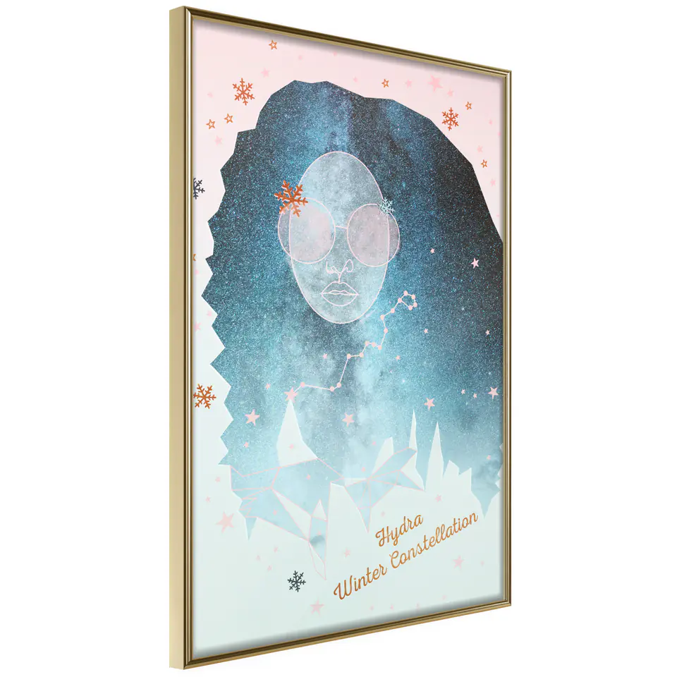 ⁨Poster - Winter Constellation (size 20x30, finish Gold frame)⁩ at Wasserman.eu