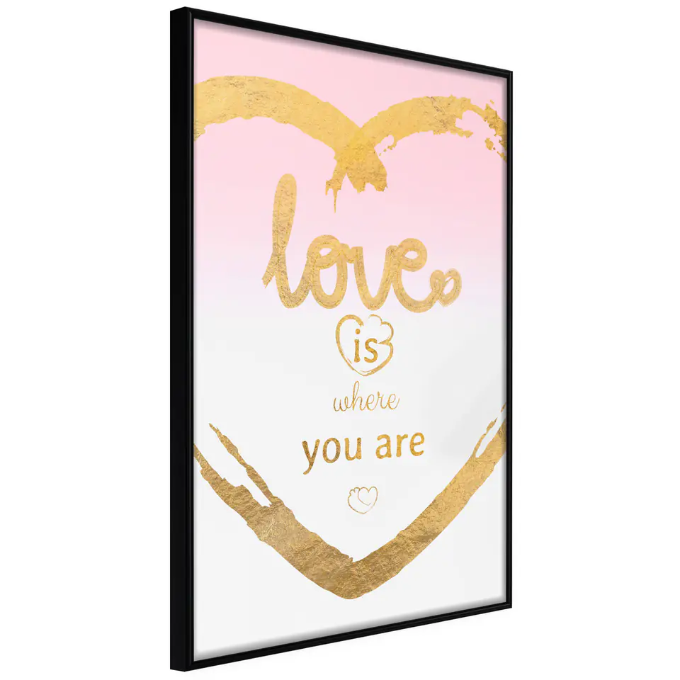 ⁨Plakat - Love Is Where You Are [Poster] (rozmiar 20x30, wykończenie Rama czarna)⁩ w sklepie Wasserman.eu