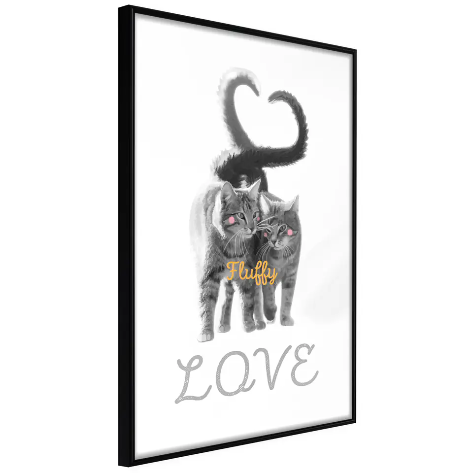 ⁨Plakat - Fluffy Love [Poster] (rozmiar 30x45, wykończenie Rama czarna)⁩ w sklepie Wasserman.eu