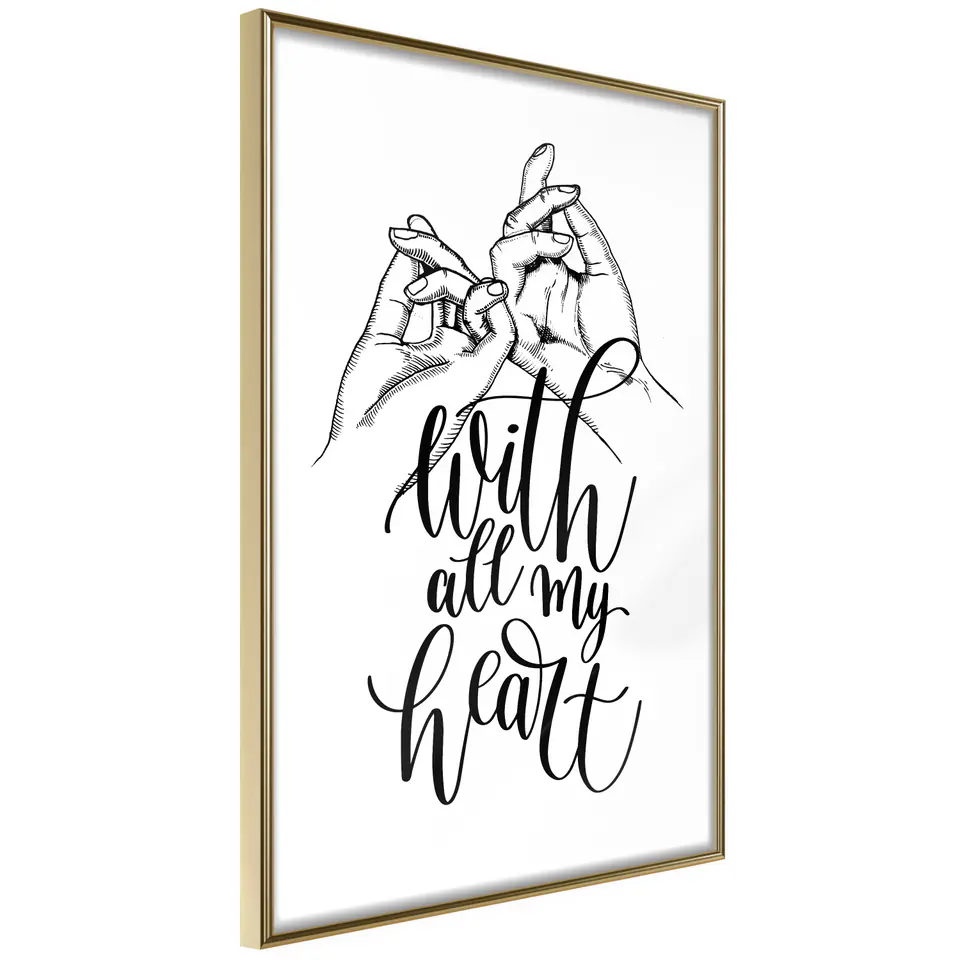 ⁨Poster - Joined by Love (size 30x45, finish Gold frame)⁩ at Wasserman.eu