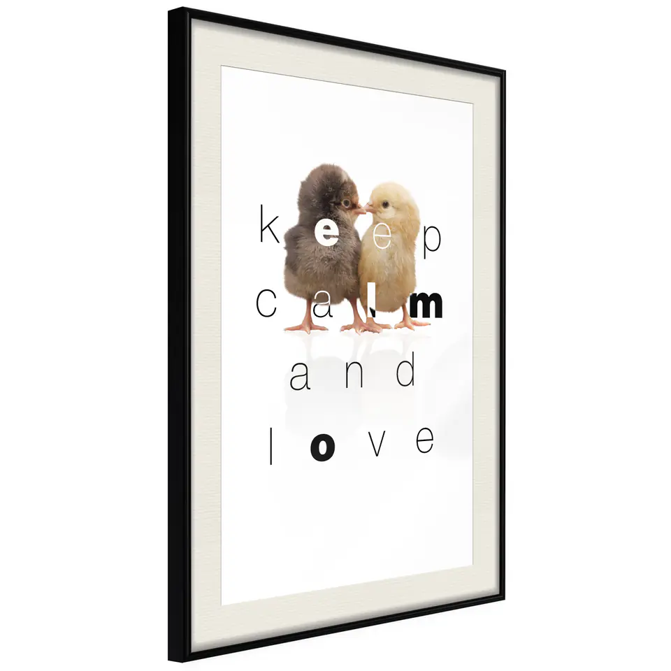 ⁨Plakat - Keep Calm and Love [Poster] (rozmiar 30x45, wykończenie Rama czarna z passe-partout)⁩ w sklepie Wasserman.eu